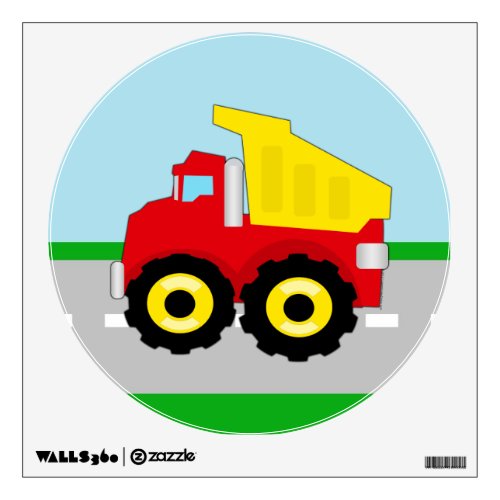 Kids Boys Construction Dumptruck Wall Decal