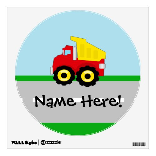 Kids Boys Construction Dumptruck Wall Sticker