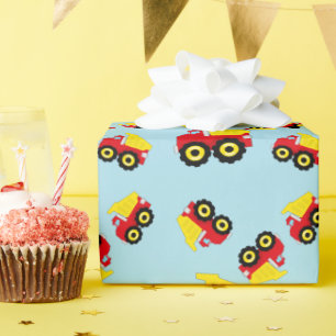 Kids Boys Construction Dumptruck Wrapping Paper