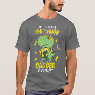 Kids Boys Dinosaur Childhood Cancer Awareness Mont T-Shirt