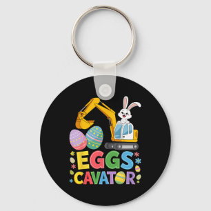 Kids Boys Eggscavator Easter Egg Hunt Construction Keychain