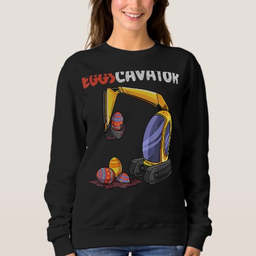 Kids Boys Eggscavator  Easter Excavator Truck Sweatshirt