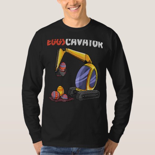Kids Boys Eggscavator  Easter Excavator Truck T_Shirt