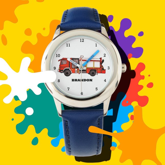 Kids Boys Fire Engine Firefighter Truck Name Watch (Creator Uploaded)