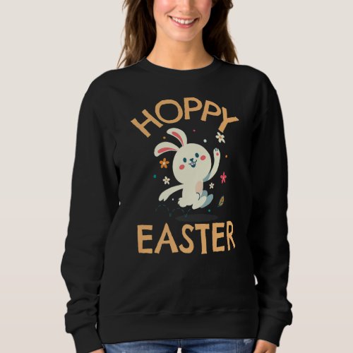 Kids Boys Girls Cute Hoppy Easter Bunny   Sweatshirt