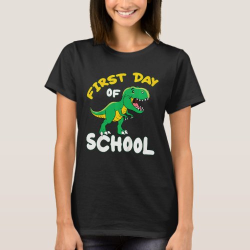 Kids Boys Girls Dino First Day Of School  1st Clas T_Shirt