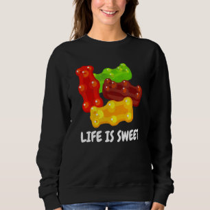Kids Boys Girls Life Is Sweet Gummy Bear Candy Gum Sweatshirt