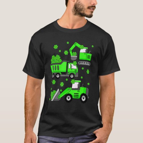Kids Boys Girls St Patricks Day Truck Construction T_Shirt