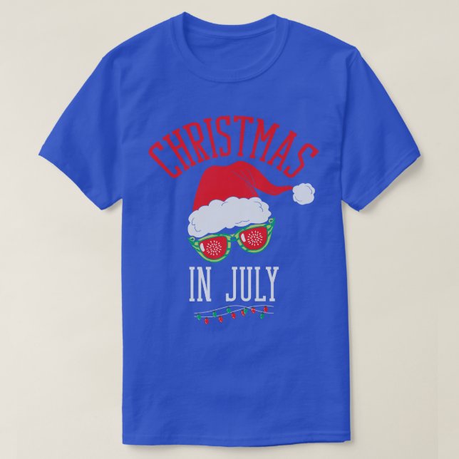Kids Boys Girls Xmas Light Santa Sun Beach Christm T-Shirt (Design Front)