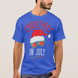 Kids Boys Girls Xmas Light Santa Sun Beach Christm T-Shirt