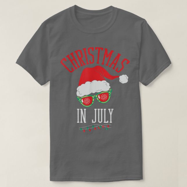 Kids Boys Girls Xmas Light Santa Sun Beach Christm T-Shirt (Design Front)