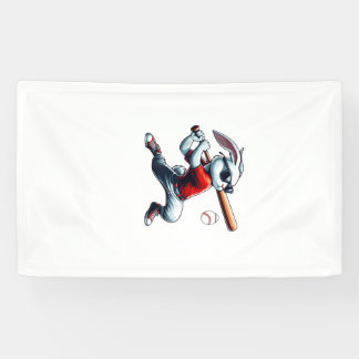 Kids Boys Happy Easter Bunny Playing Baseball East Banner