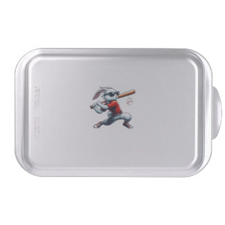 Kids Boys Happy Easter Bunny Playing Baseball East Cake Pan