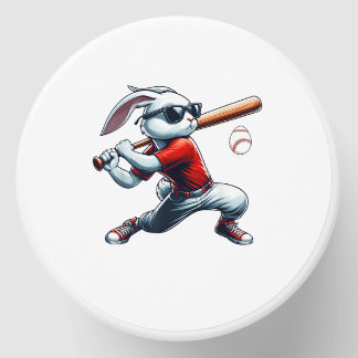 Kids Boys Happy Easter Bunny Playing Baseball East Mini Candle Favors