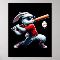 Kids Boys Happy Easter Bunny Playing Baseball East