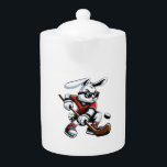 Kids Boys Happy Easter Bunny Playing Hockey Easter Teapot<br><div class="desc">Kids Boys Happy Easter Bunny Playing Hockey Easter Sport T-Shirt</div>
