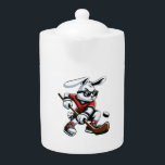 Kids Boys Happy Easter Bunny Playing Hockey Easter Teapot<br><div class="desc">Kids Boys Happy Easter Bunny Playing Hockey Easter Sport T-Shirt</div>