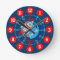 Kids boys learn to tell time blue red space clock