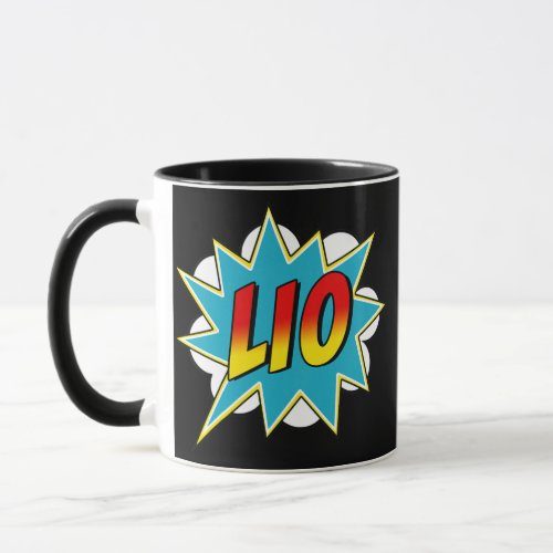 Kids Boys Lio Name Comic Book Superhero  Mug