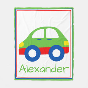 Kids Bright Toy Car Personalized Fleece Blanket
