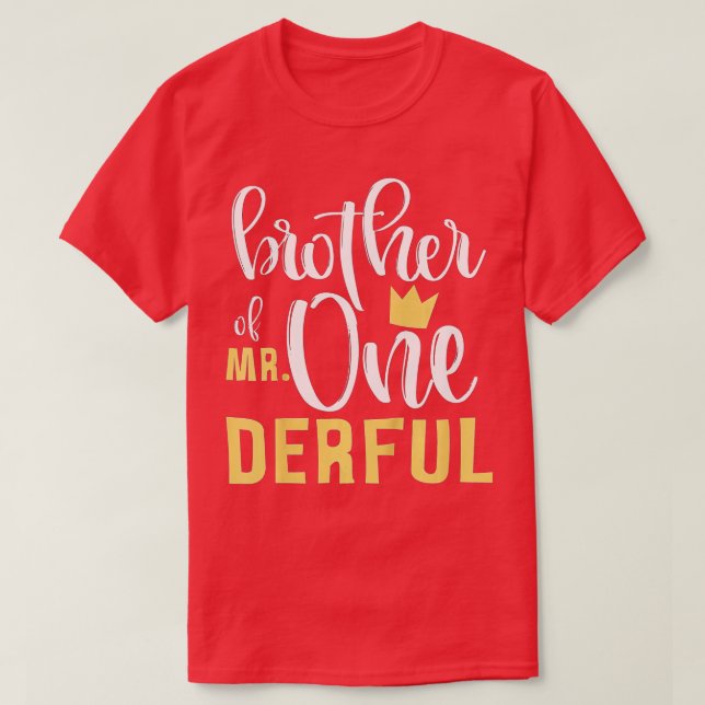 Kids Brother of Mr Onederful 1st Birthday OneDerfu T-Shirt (Design Front)