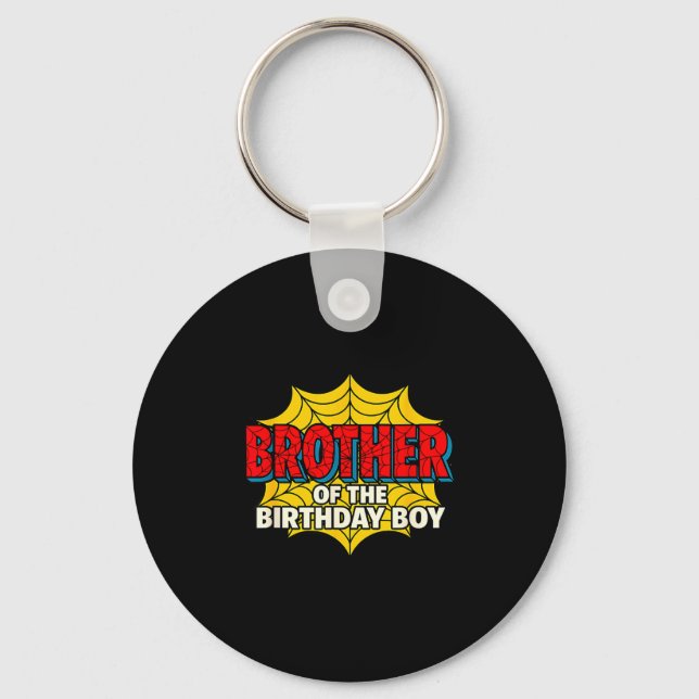 Kids Brother Of The Birthday Boy Sder Theme Party  Keychain (Front)