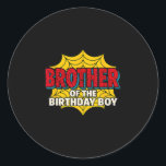 Kids Brother Of The Birthday Boy Spider Theme Part Classic Round Sticker<br><div class="desc">Kids Brother Of The Birthday Boy Spider Theme Party Matching</div>