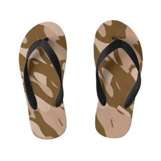 Kids Brown Camouflage Flip Flops