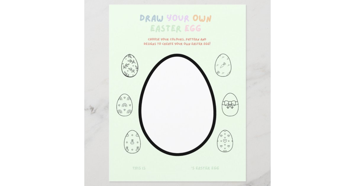 Kids Budget Draw Your Own Easter Egg Party Game | Zazzle