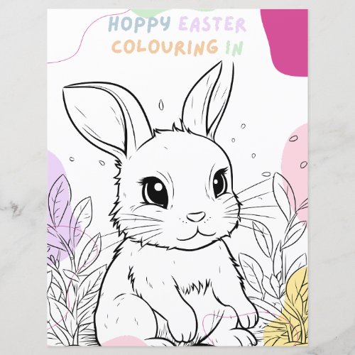 Kids Budget Easter Bunny Coloring In Activity