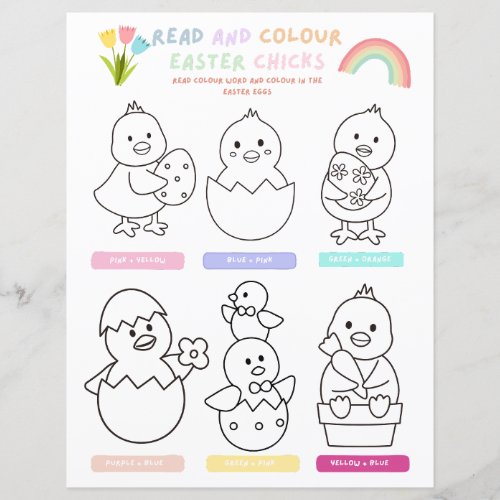 Kids Budget Easter Chick Coloring In Party Game