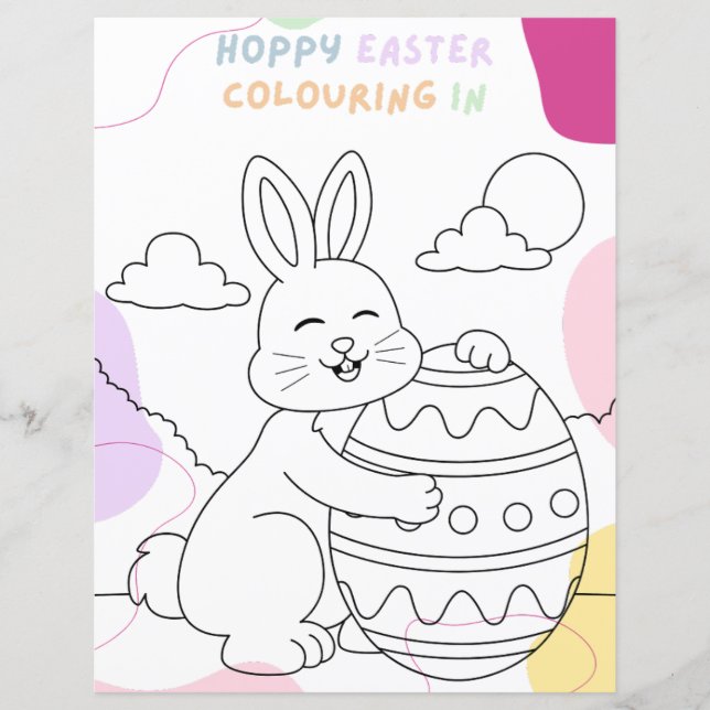 Kids Budget Easter Egg Coloring In Party Activity (Front)
