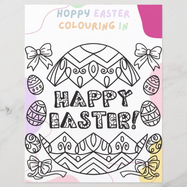 Kids Budget Easter Egg Coloring In Party Activity (Front)