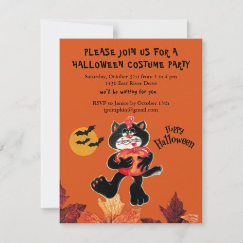 Kids Budget Halloween Cute Party Invitation