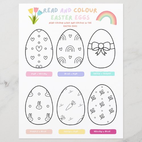 Kids Budget Read and Color Easter Egg Party Game
