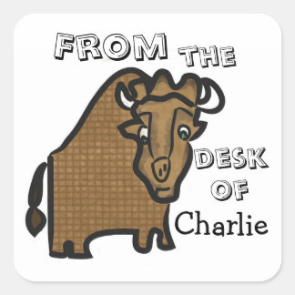 Kid's buffalo stationery sticker