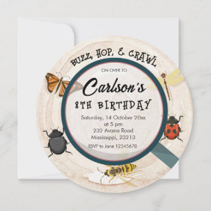Kid's Bug Boy Birthday Invitation