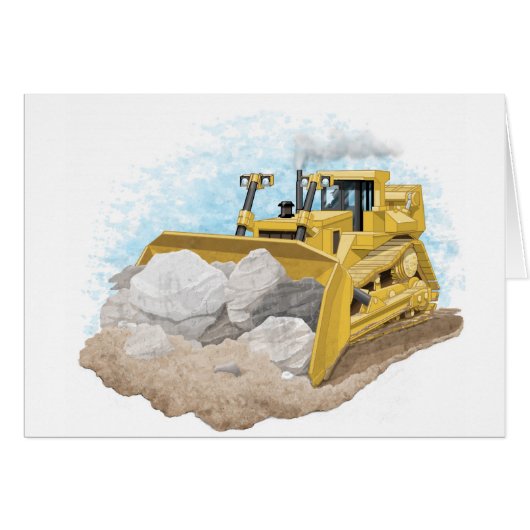 Kids Bulldozer Card (Front Horizontal)