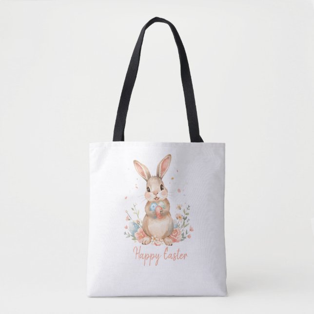 Kids Bunny Easter Egg Hunt Tote Bag. Bag (Front)