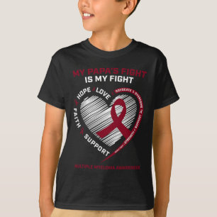 Kids Burgundy Blood Cancer Papa Multiple Myeloma A T-Shirt