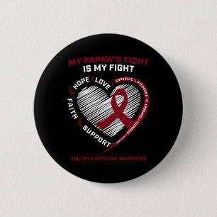 Kids Burgundy Blood Cancer Papaw Multiple Myeloma  Button