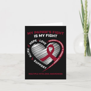 Kids Burgundy Blood Cancer Papaw Multiple Myeloma Card