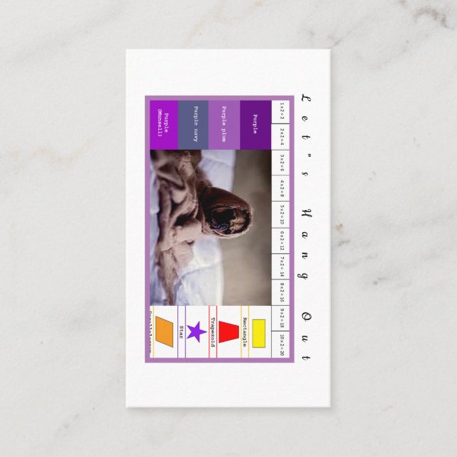 Kids Business Card: Lets Hang Out Card (Front)