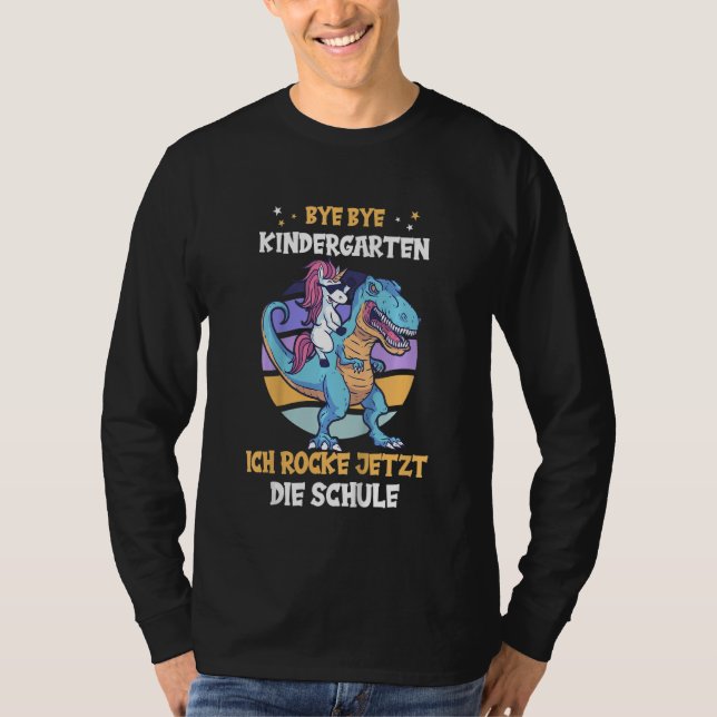 Kids Bye bye kindergarten I'm rocking school now T-Shirt (Front)