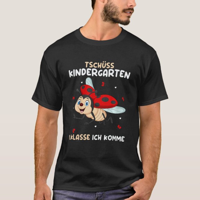 Kids Bye Kindergarten Farewell Girls Ladybird Scho T-Shirt (Front)