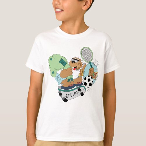 Kids Camp T_Shirt Skateboarding Bear Personalize