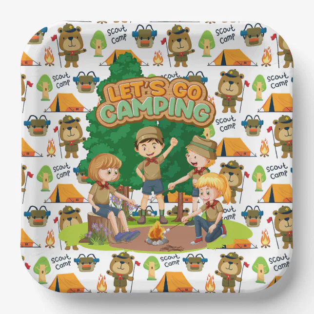 Kids Camping Paper Plates Zazzle