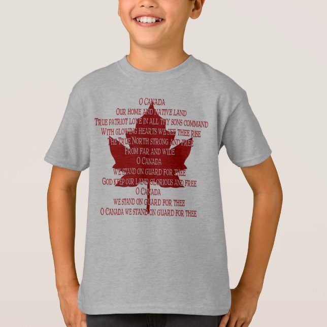 Kid's Canada Anthem Jersey Souvenir Canada Shirt (Front)
