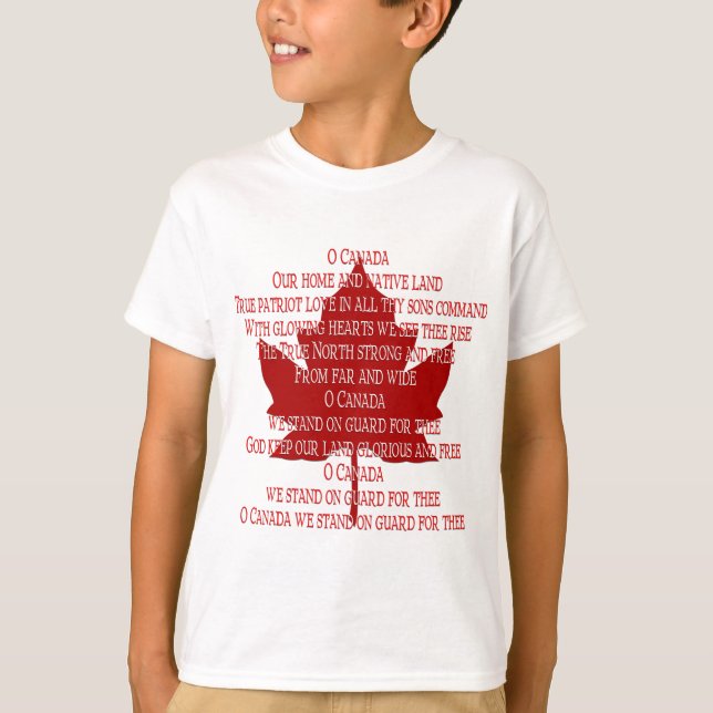 Kid's Canada Anthem Sweatshirt Kid's Canada Shirt (Front)