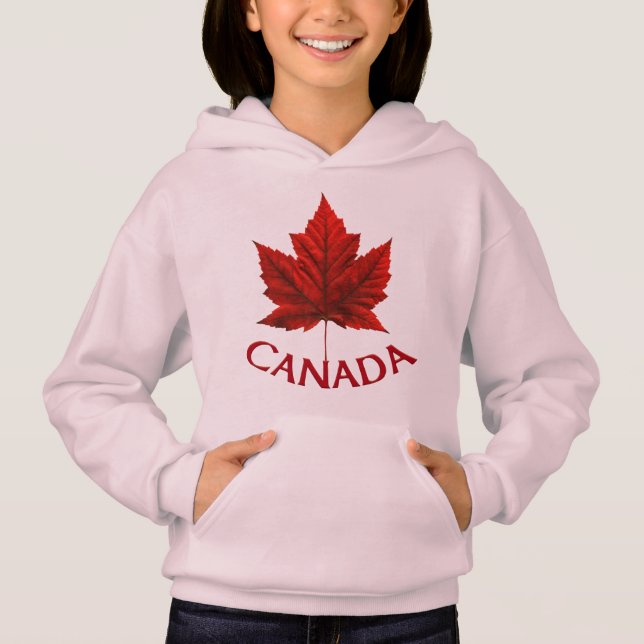 Kid's Canada Flag Hoodie Maple Leaf Kid's Hoodie (Front)
